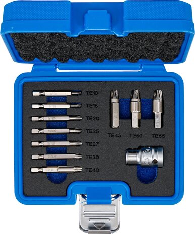 Schroeven uitdraaiset voor defect T-profiel (voor Torx) T10 - T55 11-dlg