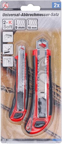 Set universele afbreekmessen mesbreedte 9 / 18 mm 2-dlg