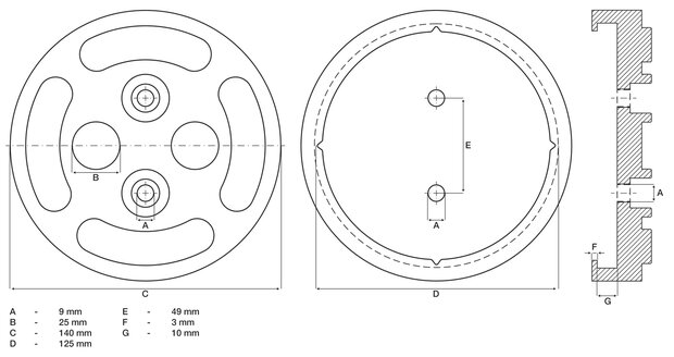 Rubberschijf voor hefplatforms diameter 140 mm