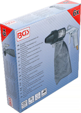 Bgs Technic Lucht zandstraalpistool met toebehoren