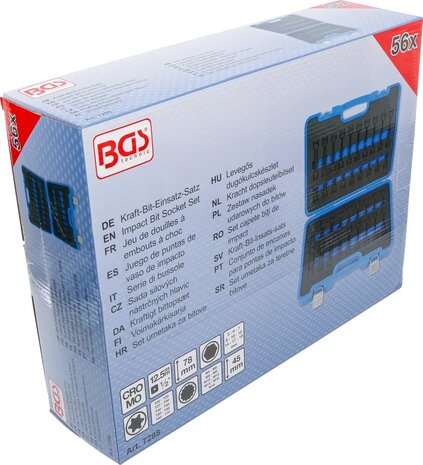 Kracht dopsleutelbitset 12,5 mm (1/2) 56-dlg