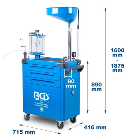 Olieservicestation met oliefiltersleutelset 70 liter