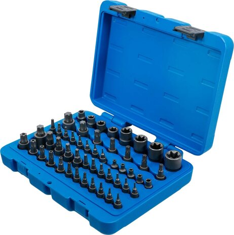 Bit- en dopsleutelset E-profiel / T-profiel (voor Torx) / T-profiel (voor Torx) mt boring / TP-profiel (voor Torx Plus) 52-dlg