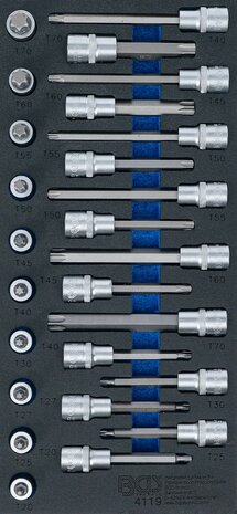 Bgs Technic Gereedschapmodule 1/3: dopsleutelbitset T-profiel (voor Torx) 26-dlg