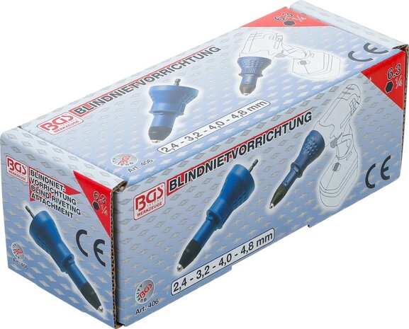 Bgs Technic Blind Klinken Attachment, 2.4-3.2-4.0-4.8 mm