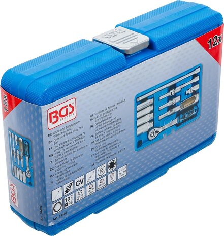 Gereedschapset voor ontstekings- en voorverwarmingsbougies 10 mm (3/8) 12-dlg