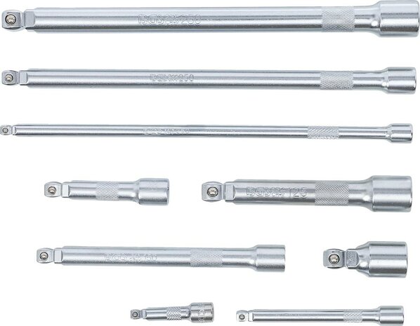 Bgs Technic Kantelverlengstukset 6,3 mm (1/4), 10 mm (3/8), 12,5 mm (1/2) 9-dlg