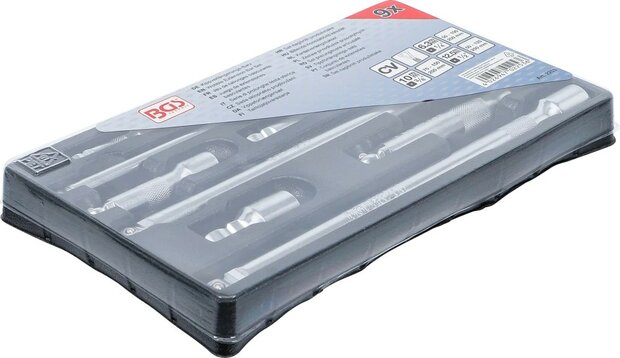 Bgs Technic Kantelverlengstukset 6,3 mm (1/4), 10 mm (3/8), 12,5 mm (1/2) 9-dlg