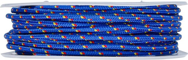 Kunststof touw / algemeen gebruik 4 mm x 20 m blauw / geel / rood