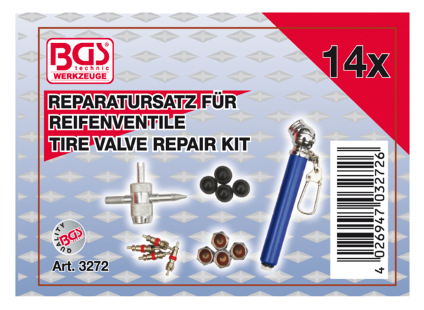 Bgs Technic Reparatieset voor bandenventielen 14-delig