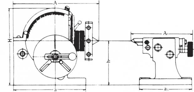 Semi-universele verdeelkop TA160 M3 -42kg