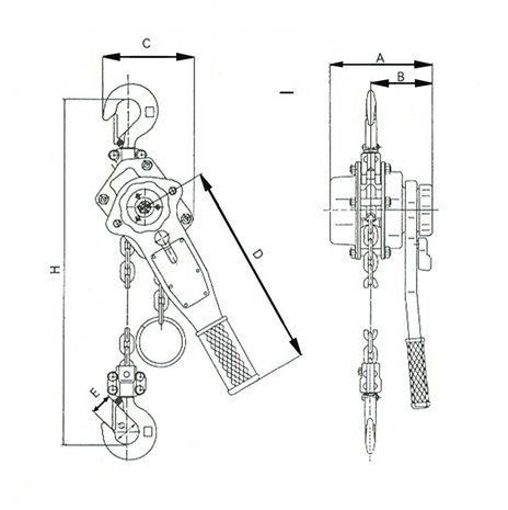 Kettingtakel 0,75 ton, 1,5m