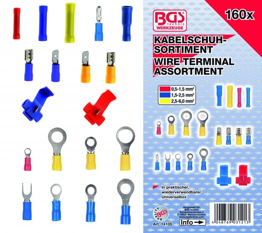 Bgs Technic Kabelschoen assortiment , 160 stuks