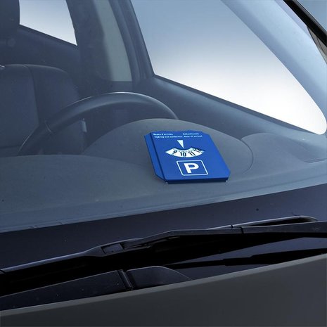 Parkeerschijf NL/D/F/GB met ijskrabber winkelwagenmuntjes
