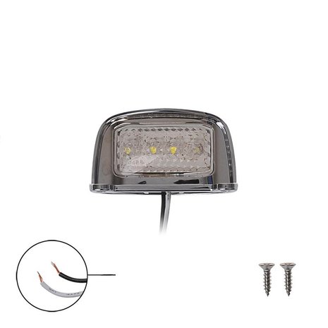 Kentekenverlichting 12/24V 76x41mm LED chroom