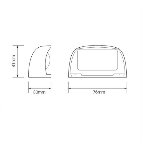 Kentekenverlichting 12/24V 76x41mm LED chroom