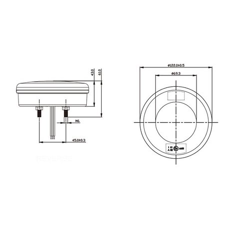 Koplamp 2 functies 122mm 24LED