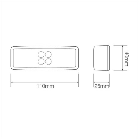 Markeringslamp 12/24V wit 110x40mm LED