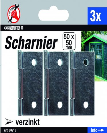3-delige Scharnier Set, 50 x 50 mm