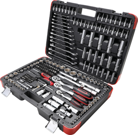 Dopsleutelset 6,3 mm (1/4) / 10 mm (3/8) / 12,5 mm (1/2) 216-dlg