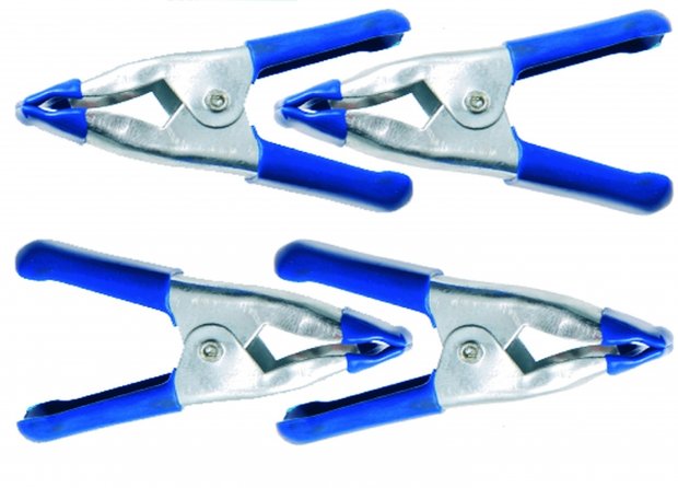 4-delige mini metal clamp set, 50 mm