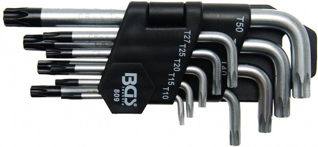 Bgs Technic Stiftsleutelset kort T-profiel (voor Torx) met boring T10 - T50 9-dlg