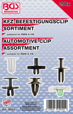 Bgs Technic Assortiment bevestigingsclips voor BMW & VW 290-dlg