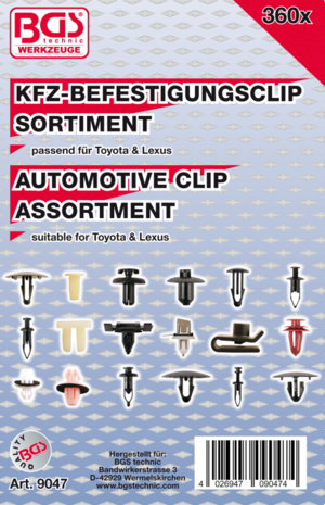 Assortiment bevestigingsclips voor Toyota, Lexus 360-dlg