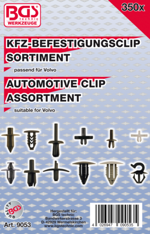 Bgs Technic 350-delige Automotive Clip Assortiment voor Volvo