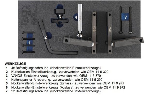 Bgs Technic Gereedschapset motorafstelling voor BMW S65