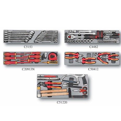 Gereedschapskist met 88 stuks gereedschap (geisoleerd) (MM) 5-delige