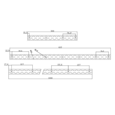 Bindrail aluminium 30cm