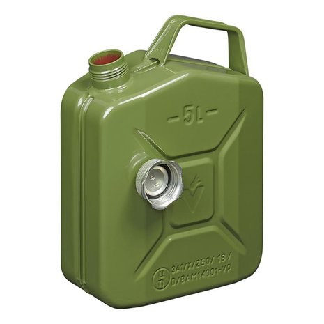 Jerrycan 5L metaal groen met magnetische schroefdop UN- & TüV/GS-gekeurd