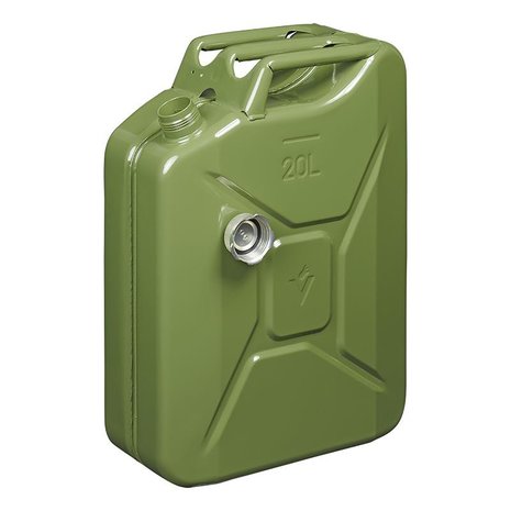 Jerrycan 20L metaal groen met magnetische schroefdop UN- & TüV/GS-gekeurd