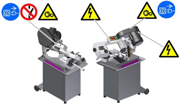 Mobiele bandzaag - daalvoeding diameter 128mm