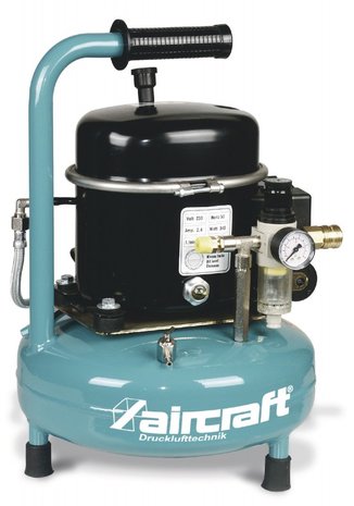 Geluidsarme airbrush compressor 8 bar, 9 liter