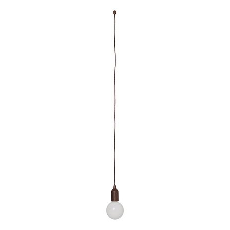 Retro lamp XL hout motief met koord 90cm