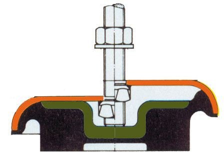 Universele trillingsdemper / stelvoeten 80mm