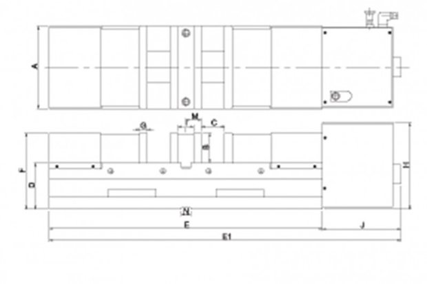 Pneumatische machineklem dubbele klemfunctie