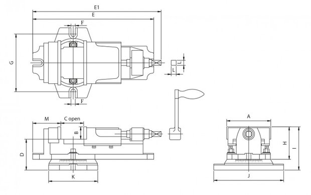 Heavy duty mechanische freesklem 204mm