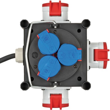 Compacte rubberen stroomverdeler BSV 3 LS E/16 2 IP44 1m H07RN-F 5G1,5