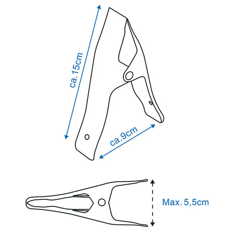 Klemmen metaal set van 2 stuks