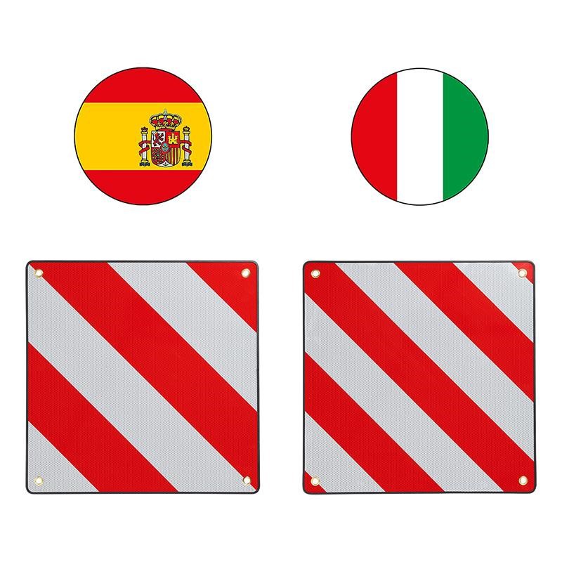 Meander Paar Chronisch Markeringsbord aluminium 50x50cm voor Italie/Spanje 2 in 1