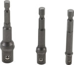 Bgs Technic 3-piece Adapter verloop Set voor Elektrische boormachines, 1/4 - 3/8 - 1/2