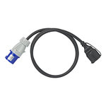 Verloopkabel 150cm 3x2,5mm² van CEE stekker naar Schuko stekkerdoos