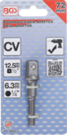 Bgs Technic Adapter voor boormachines aandrijving buitenzeskant 6,3 mm (1/4) / uitgaande buitenvierkant 12,5 mm (1/2)