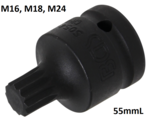 Bgs Technic Impact Bit dop | 20 mm (3/4) drive | Spline (voor XZN) M16