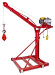 Mobiele kraan 500 kg met 230v elektrische lier
