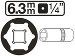 Bgs Technic Dopsleutel zeskant diep 6,3 mm (1/4) 4-14mm