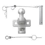Trekhaakkogel zilver gecombineerd tweevoudige uitvoering D20,2/S350 E-type gekeurd